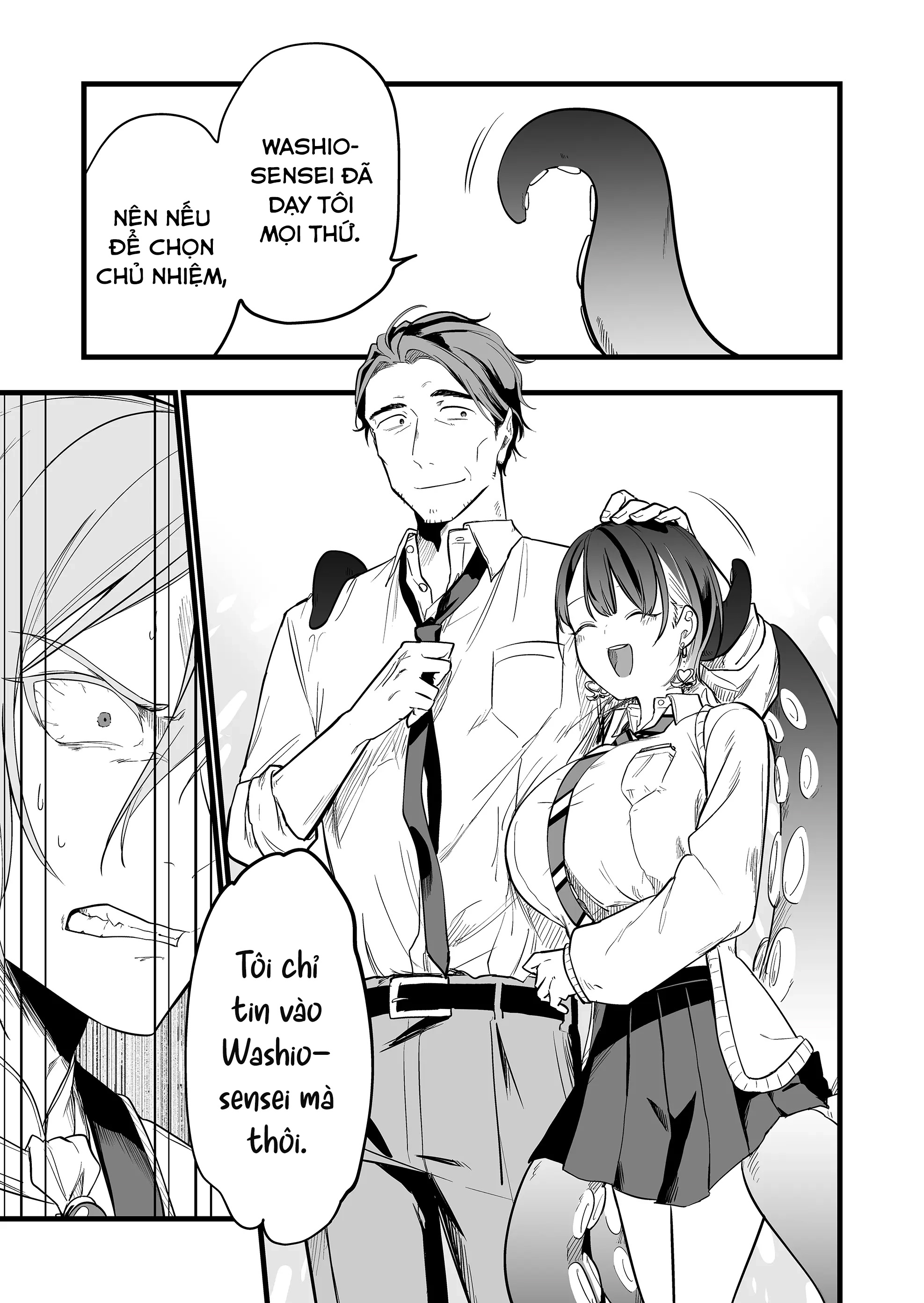 "Ano Toki Tasukete Itadaita Monster Musume desu." Isekai Ossan Kyoushi Totsuzen no Moteki ni Konwaku suru Tiết 2: Em thích Washio-sensei hơn. 第28页