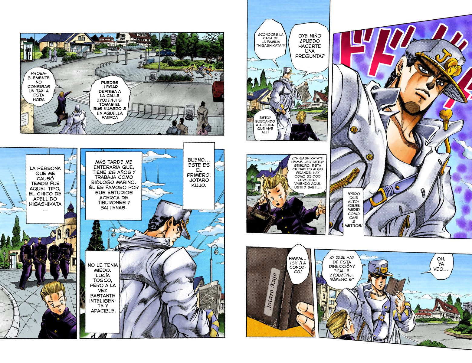 JoJo's Bizarre Adventure, Part 4: Diamond Is Unbreakable (Official Colored) ¡Jotaro Kujo conoce a Josuke Higashikata! Parte 1 - scans a color 第4页