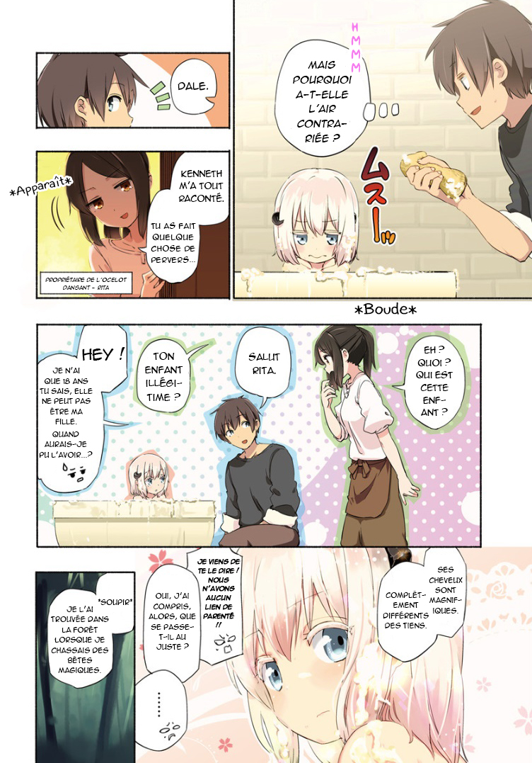 Uchi no Ko no Tame naraba, Ore wa Moshikashitara Maou mo Taoseru kamo Shirenai. Rencontre entre le jeune homme et la fillette 第5页