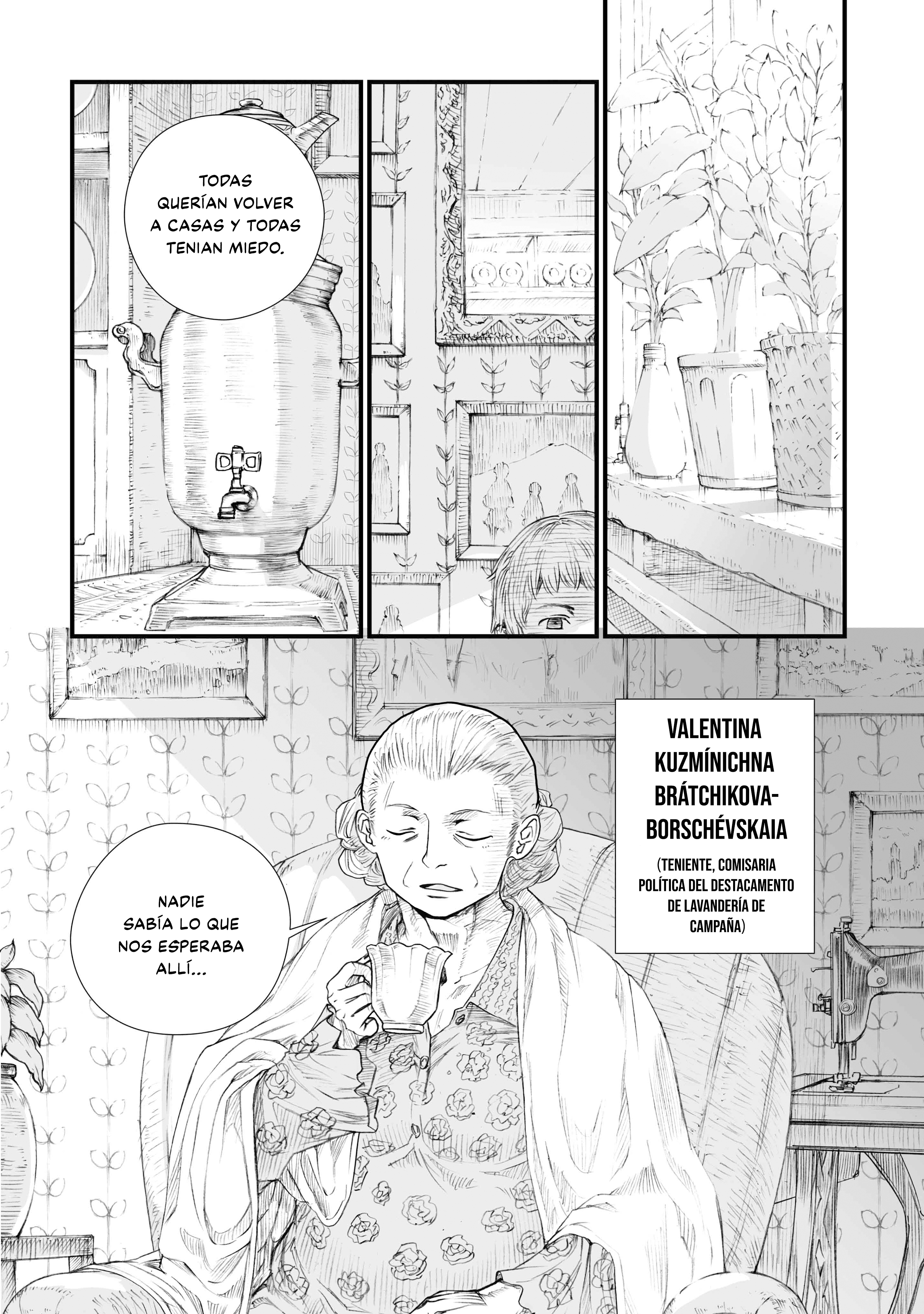 Sensou wa Onna no Kao wo Shiteinai La Historia de Valentina Kuzmínichna Brátchikova-Borschévskaia (Teniente, Comisaria Política del Destacamento de Lavandería de Campaña) 第3页